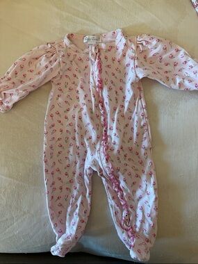 Kissy Kissy Pink Tulip Print Footed One-Piece